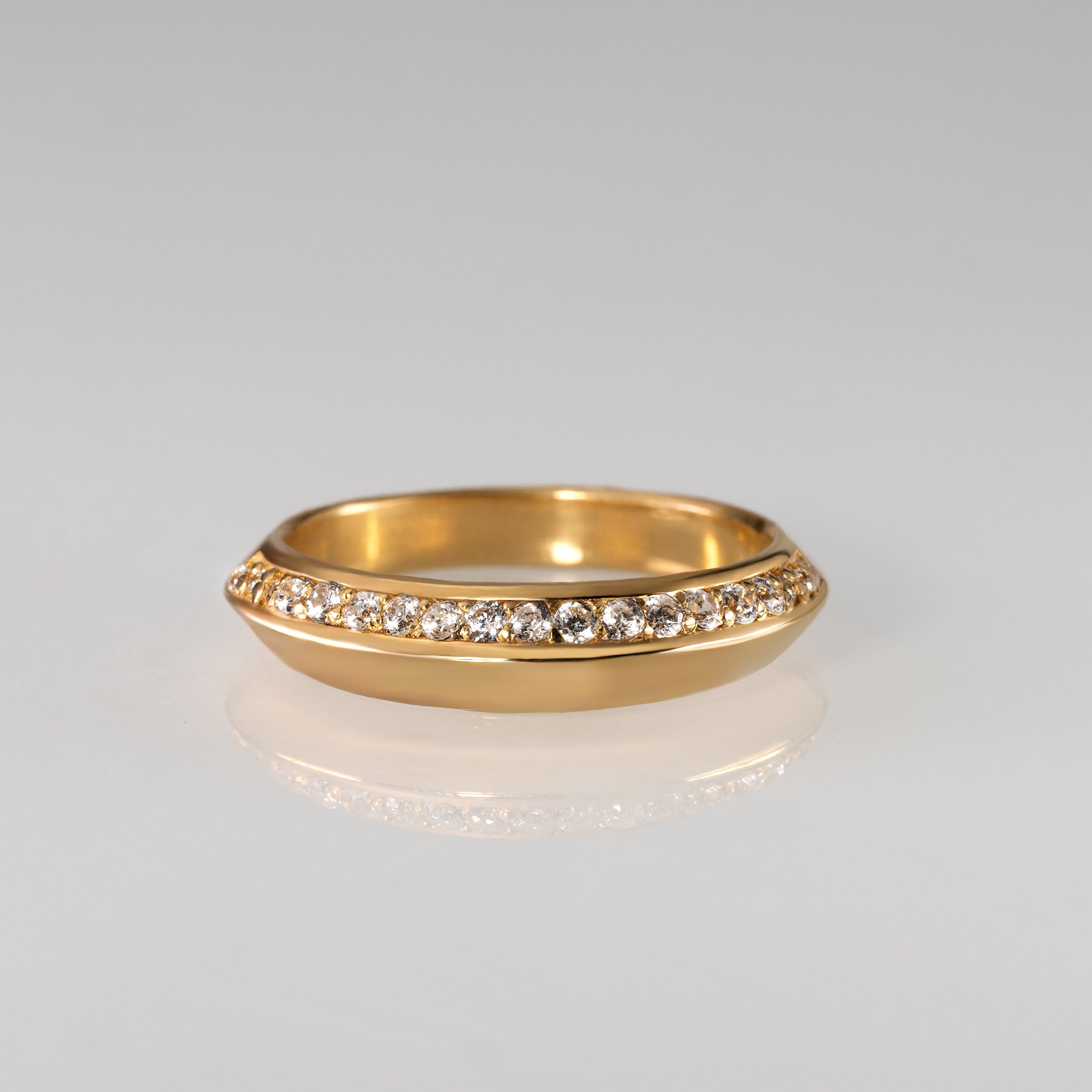 Prism-Single Ray Ring - YG/WG【DIA】