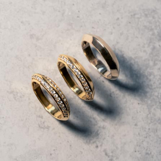 Prism-Single Ray Ring - YG/WG【DIA】