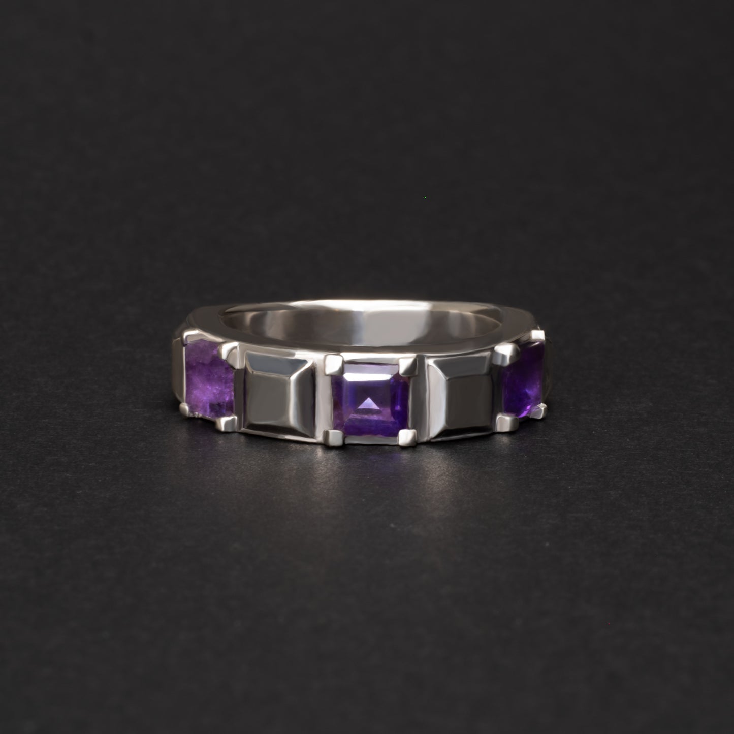 Square Studs Ring-SV