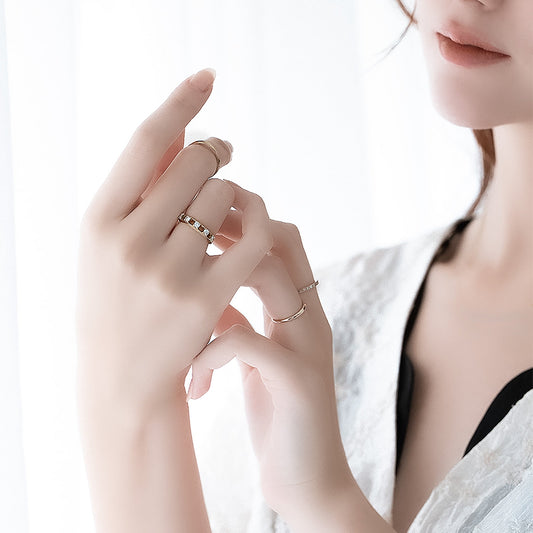 Crack-Half Eternity Ring ‐ YG/WG【DIA】