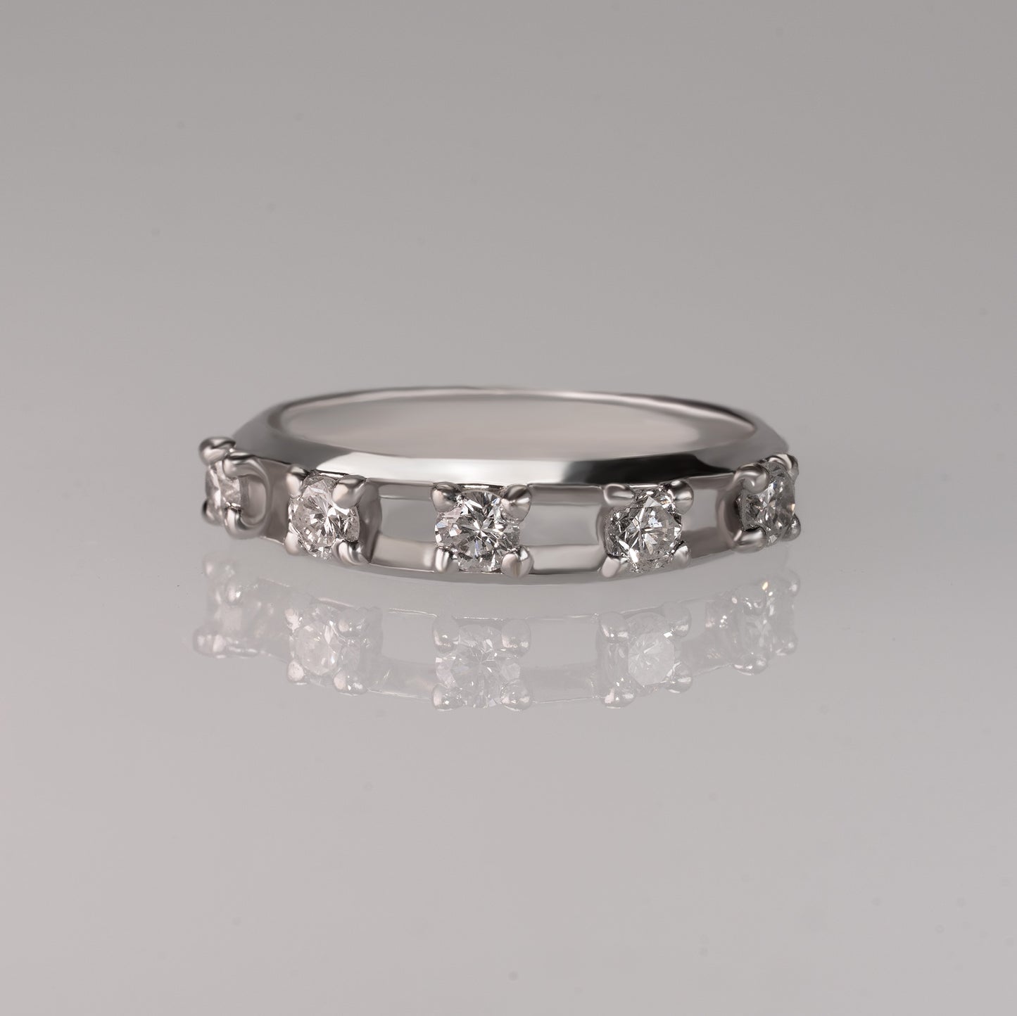 Crack-Half Eternity Ring‐YG/WG【DIA】