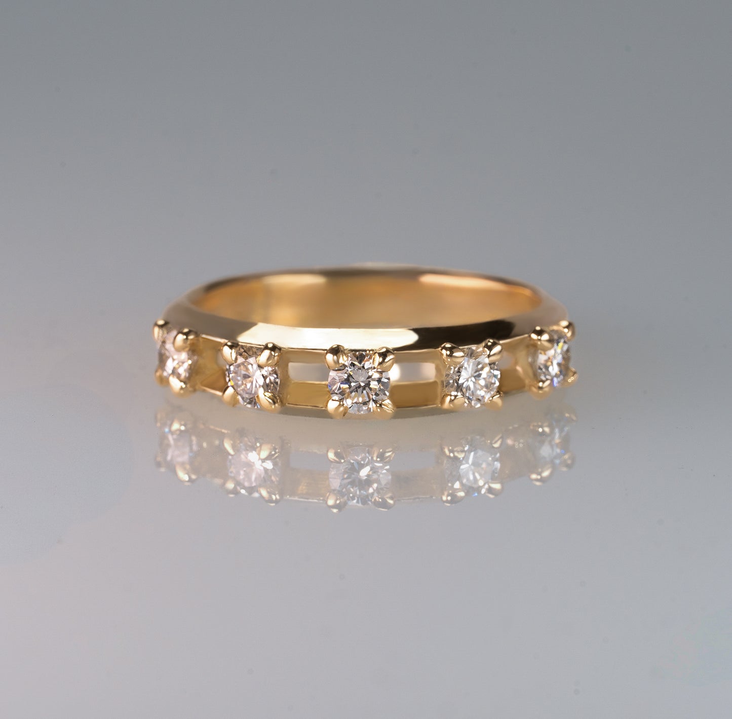 Crack-Half Eternity Ring‐YG/WG【DIA】