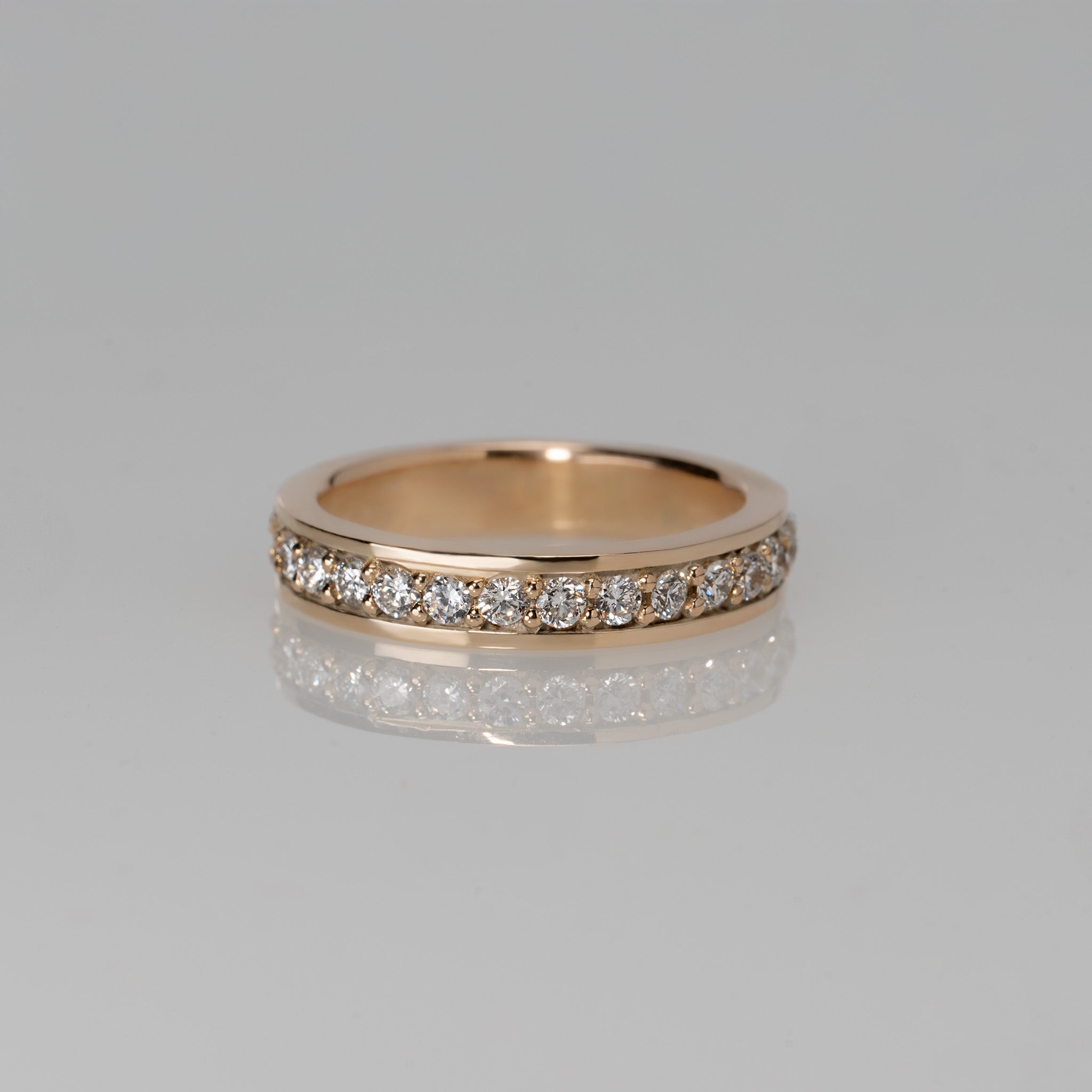Secure Half Eternity Ring - YG/WG【DIA】
