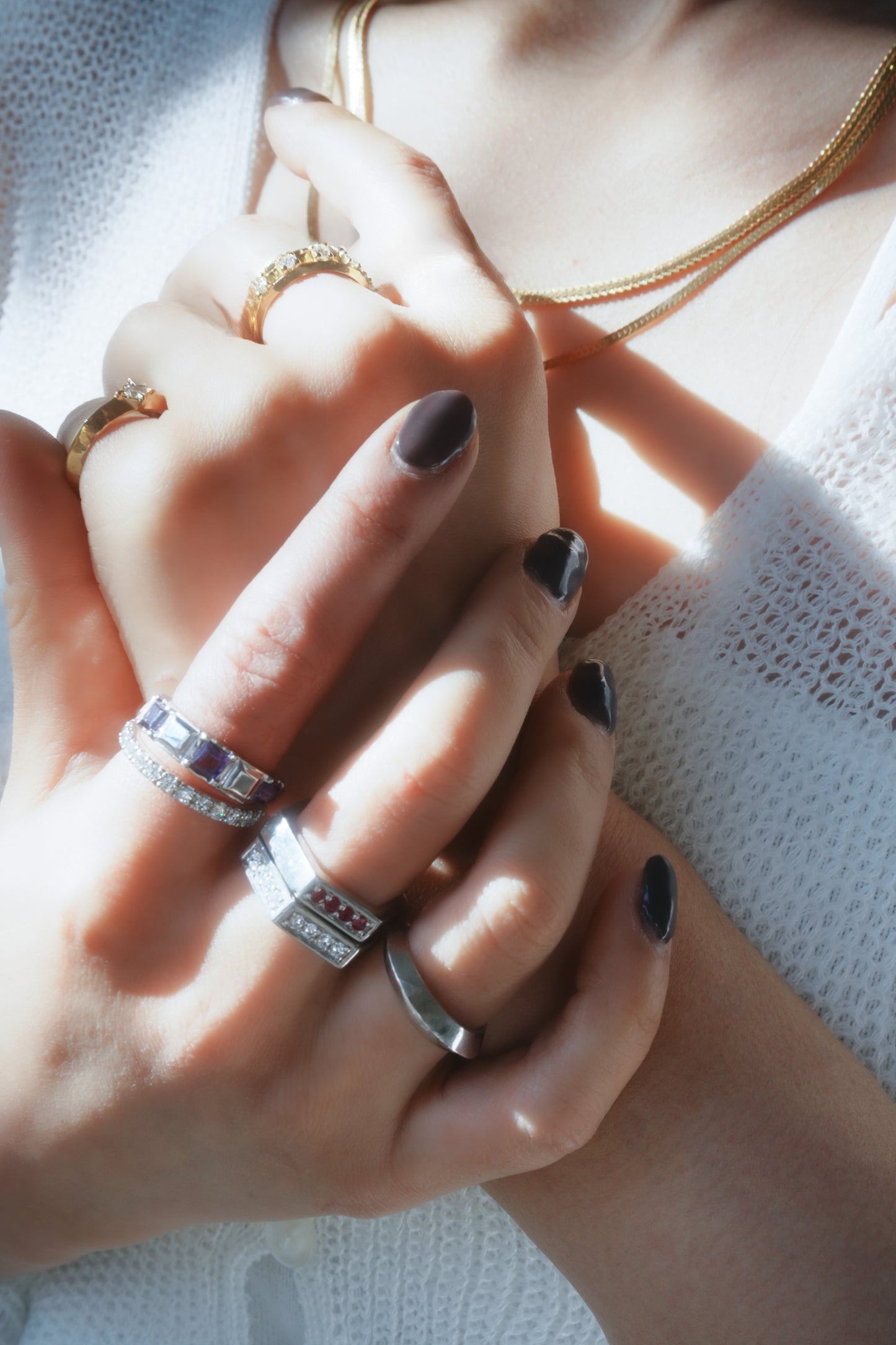 Square Studs Ring-SV