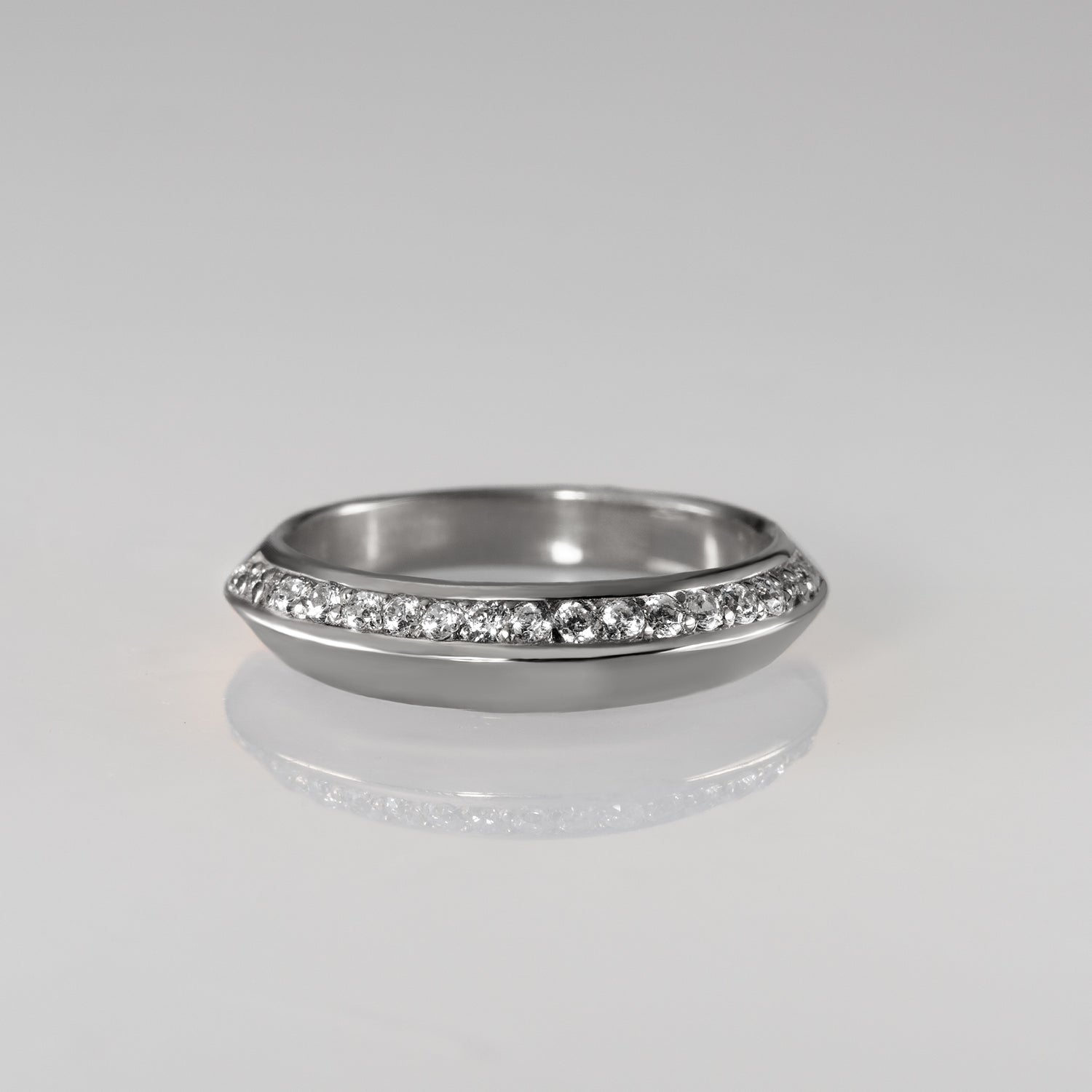 Prism-Single Ray Ring - YG/WG【DIA】　