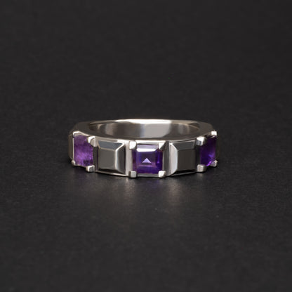 Square Studs Ring-SV