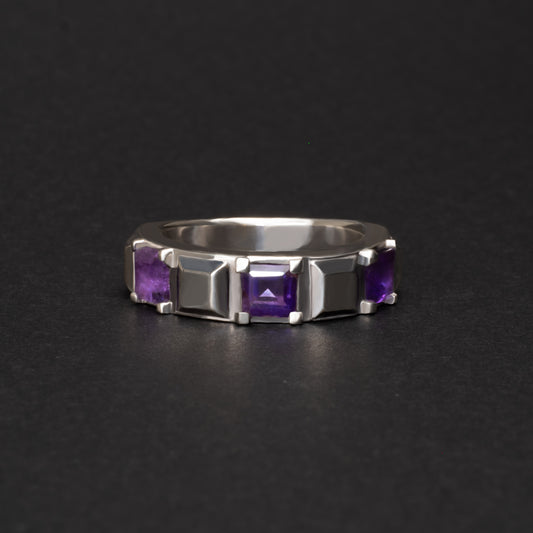 Square Studs Ring-SV