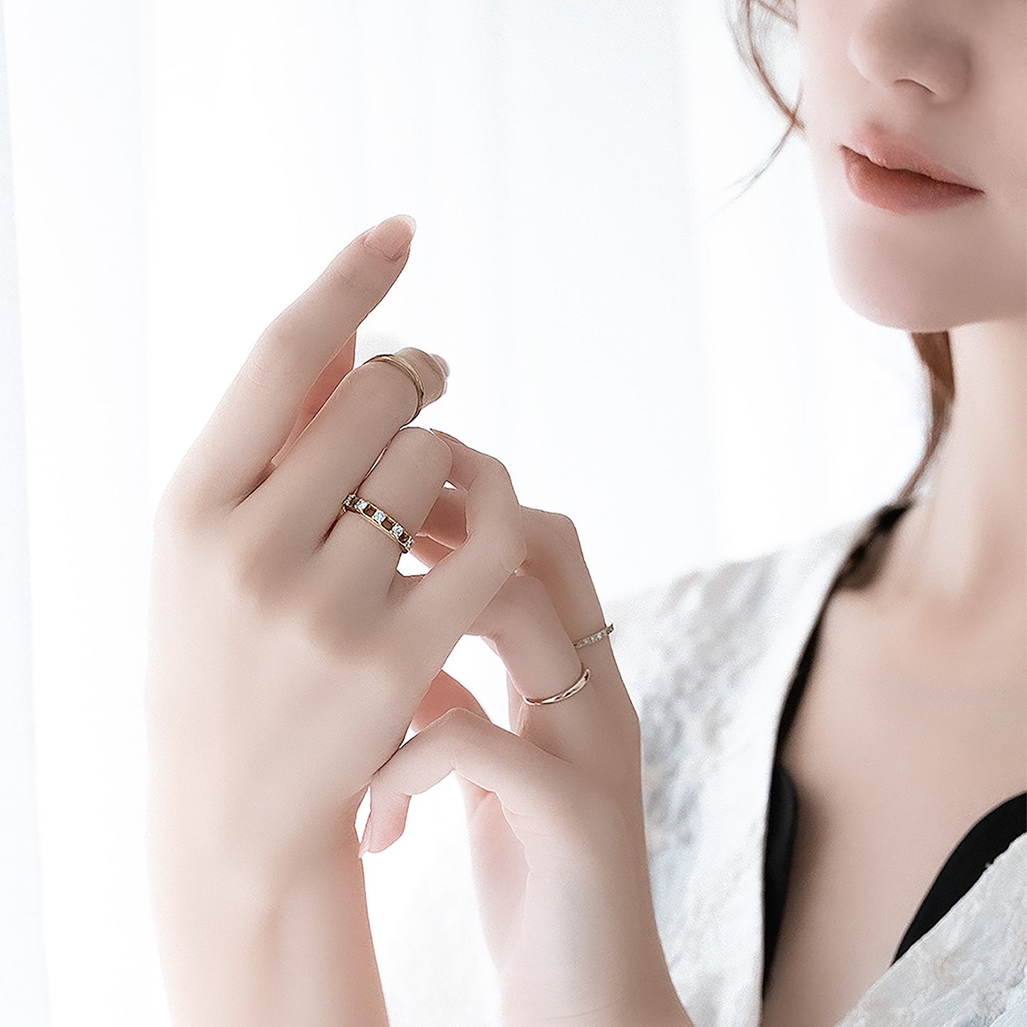 Crack-Half Eternity Ring‐YG/WG【LGD】