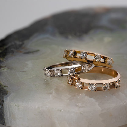 Crack-Half Eternity Ring‐YG/WG【LGD】