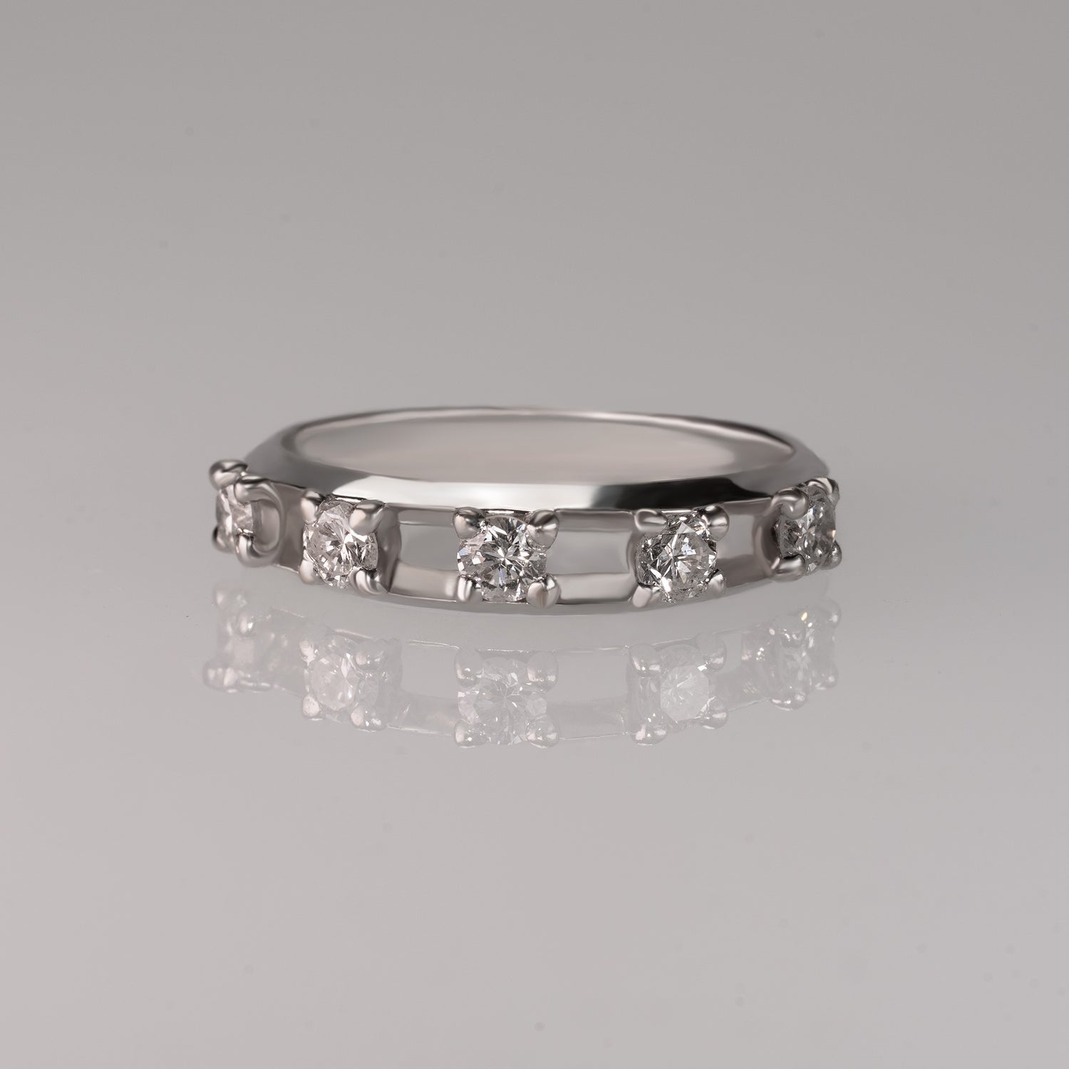 Crack-Half Eternity Ring ‐ YG/WG【DIA】