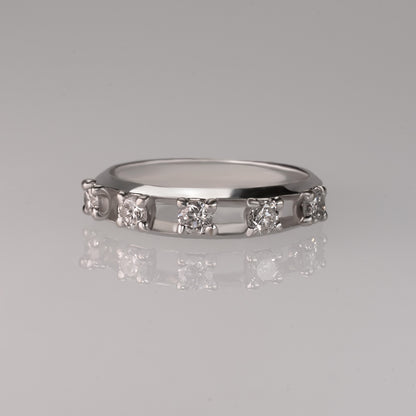 Crack-Half Eternity Ring‐YG/WG【DIA】