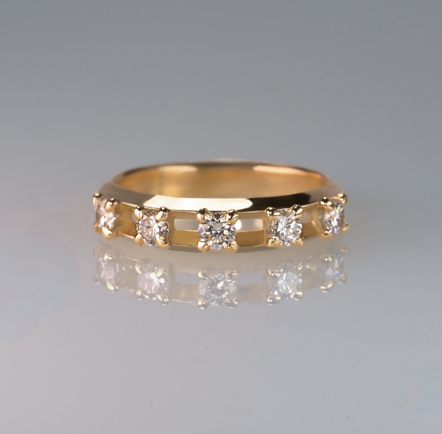 Crack-Half Eternity Ring ‐ YG/WG【LGD】