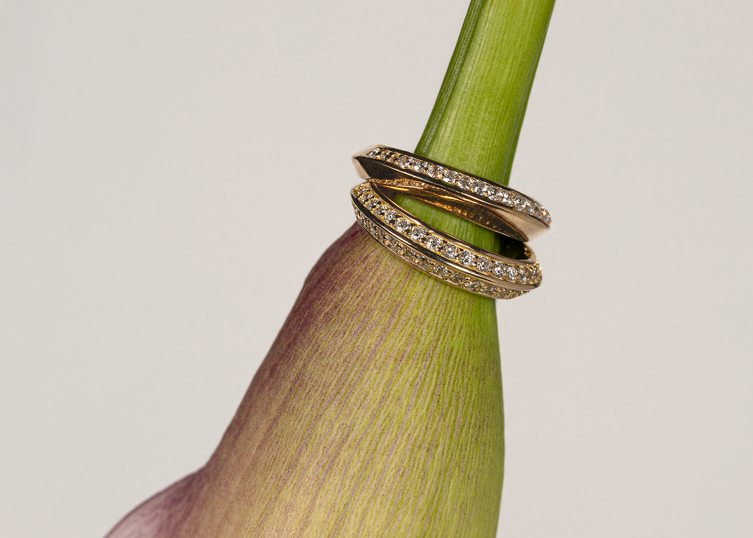 Prism-Single Ray Ring - YG/WG【DIA】　