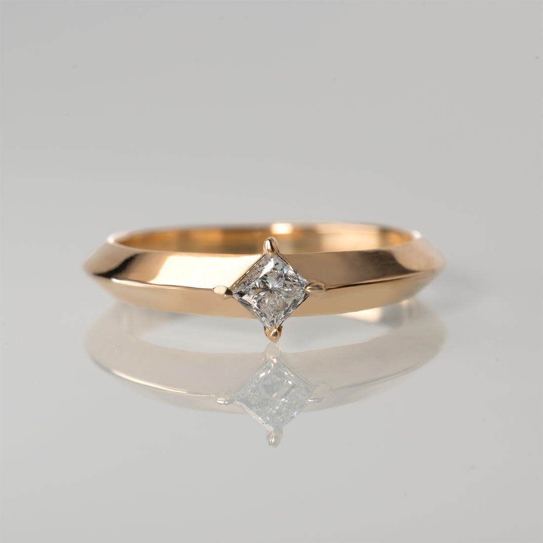 Prism-Solitaire Ring - YG/WG【LGD】