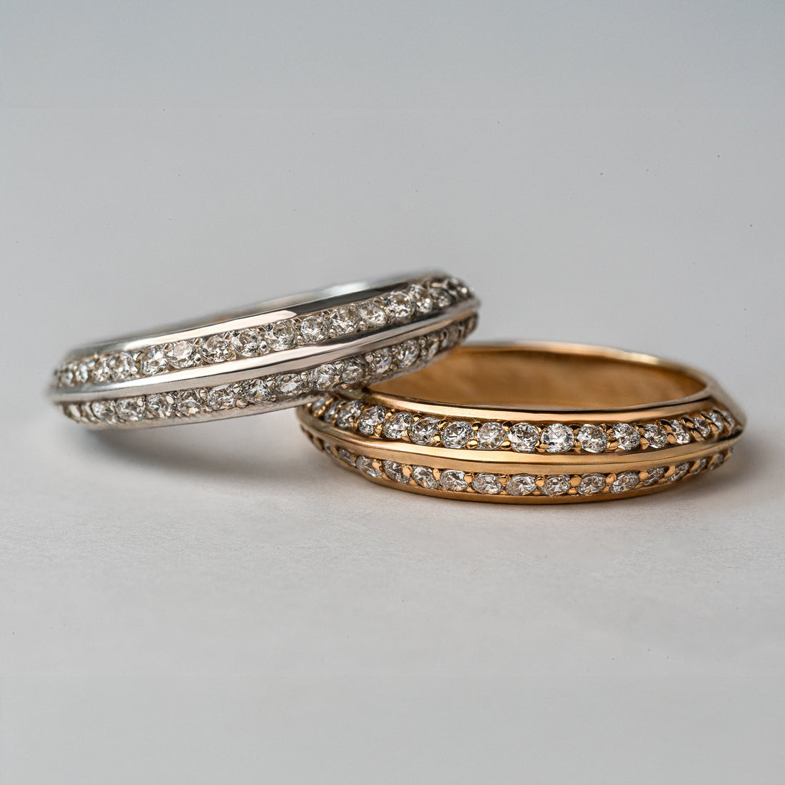 Prism-Twin Ray Ring - YG/WG【DIA】　