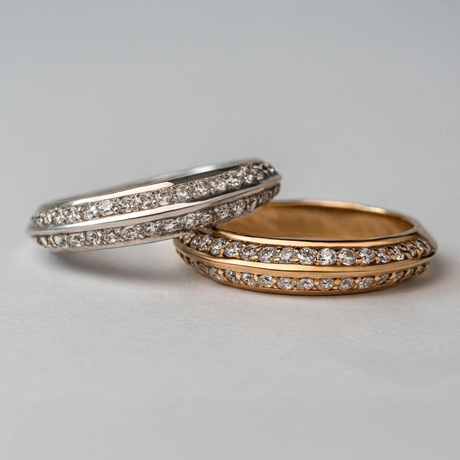 Prism-Twin Ray Ring - YG/WG【DIA】　