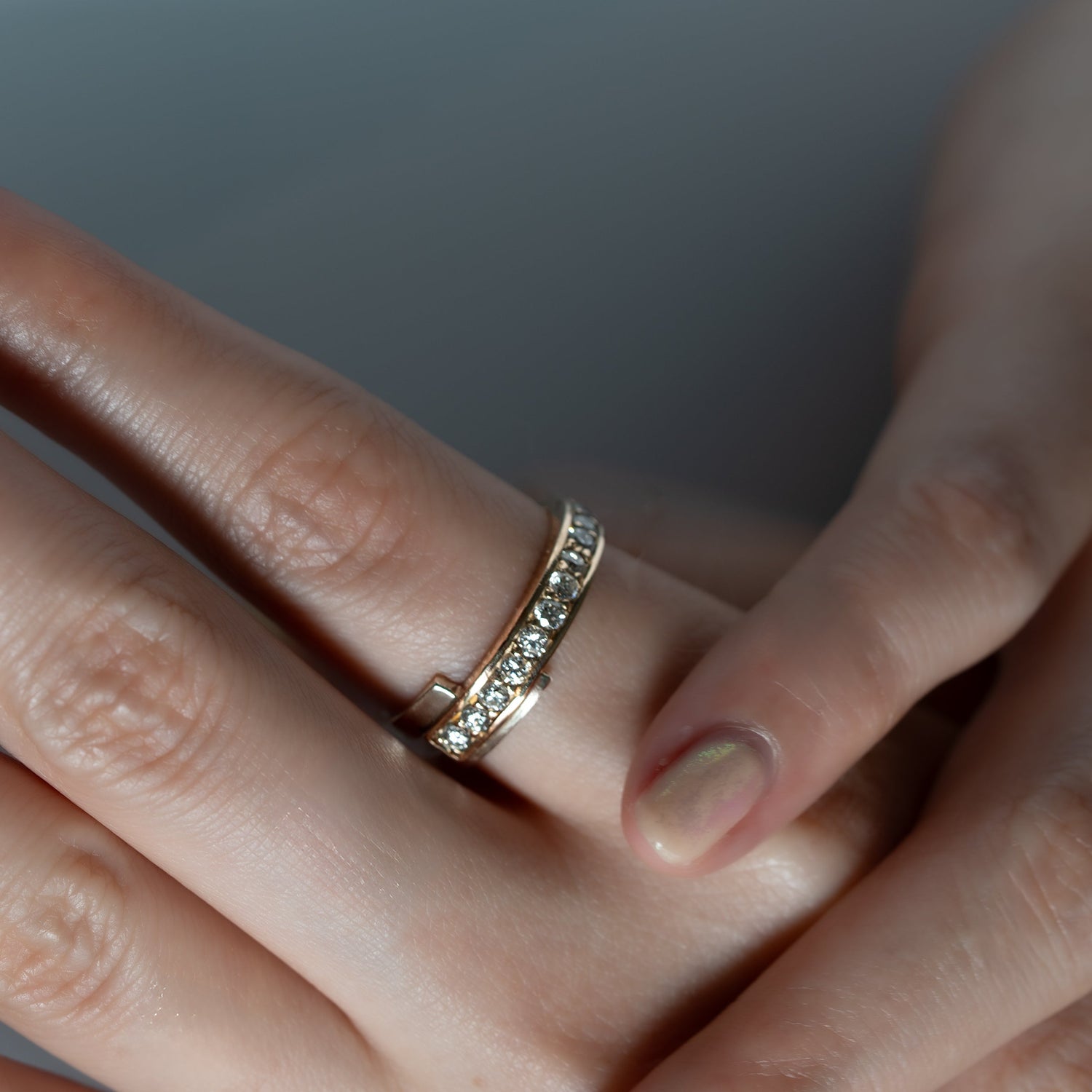 Layer-Half Eternity Ring /YG×WG【LGD】