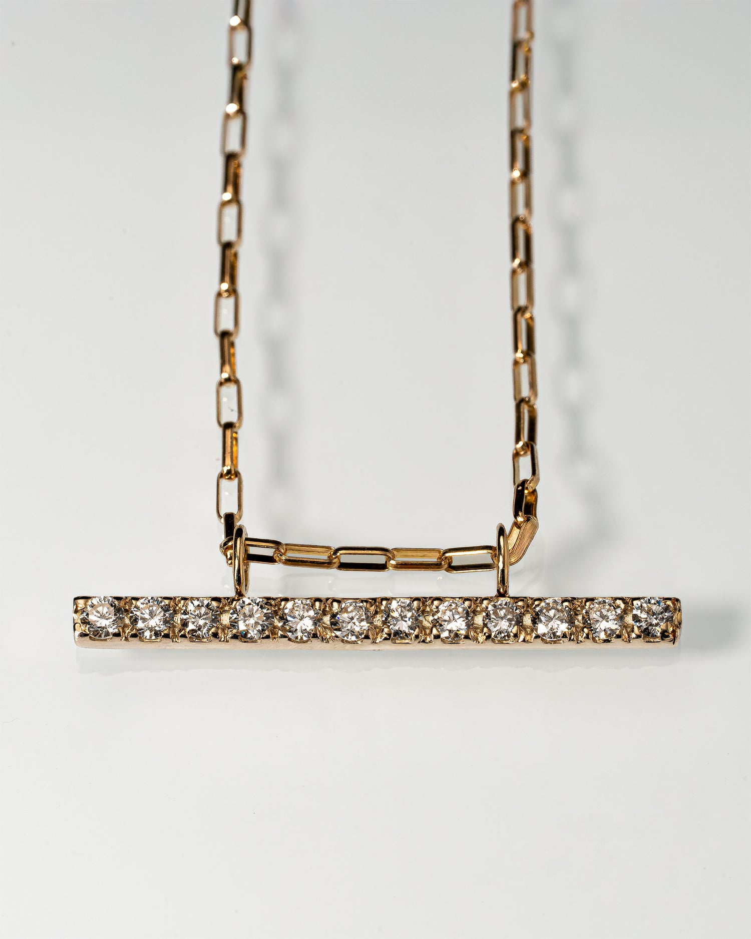 Ray Bar Horizontal Necklace - Radiant"2 Long【DIA】