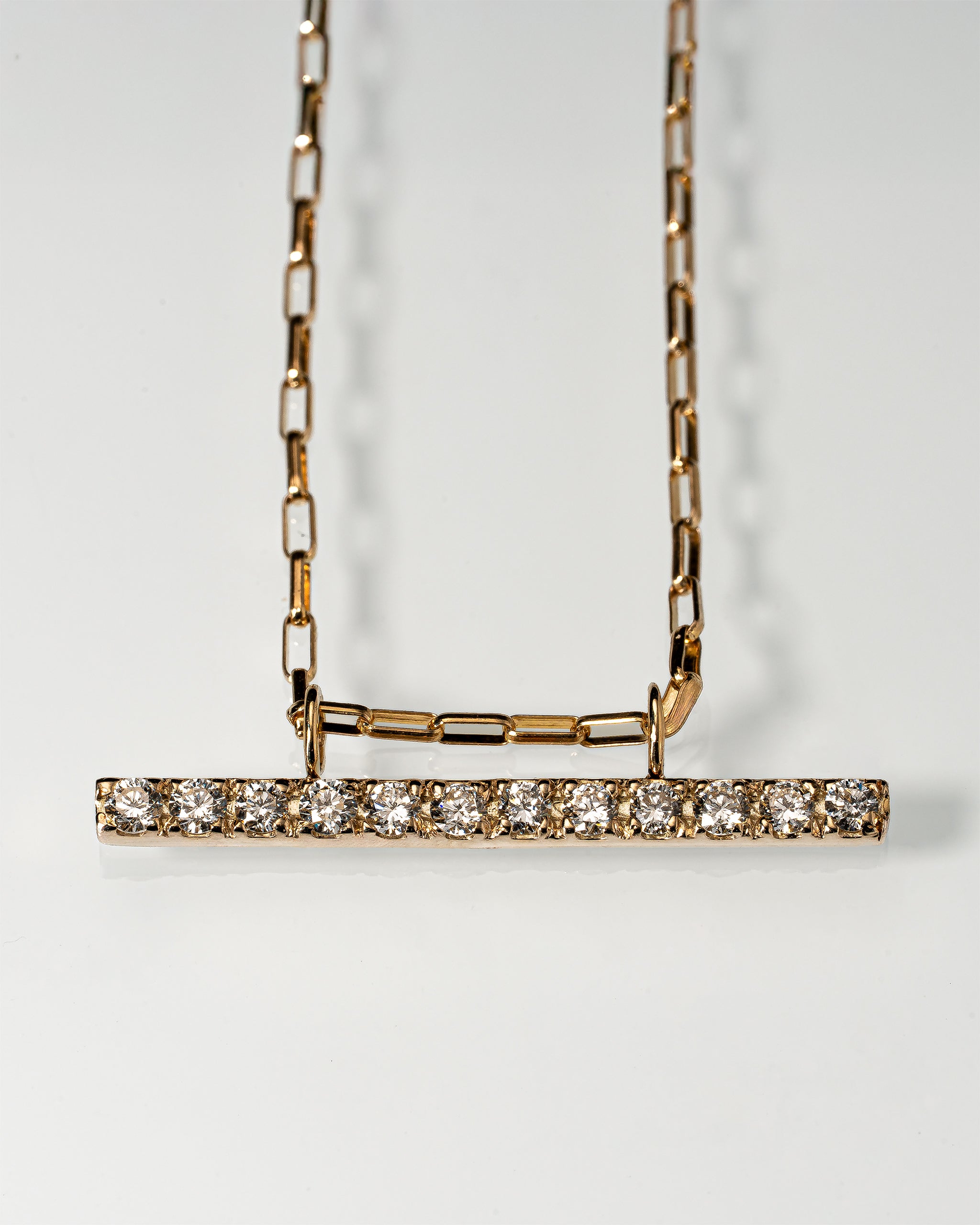 Ray Bar Horizontal Necklace - Radiant"2 Long【DIA】