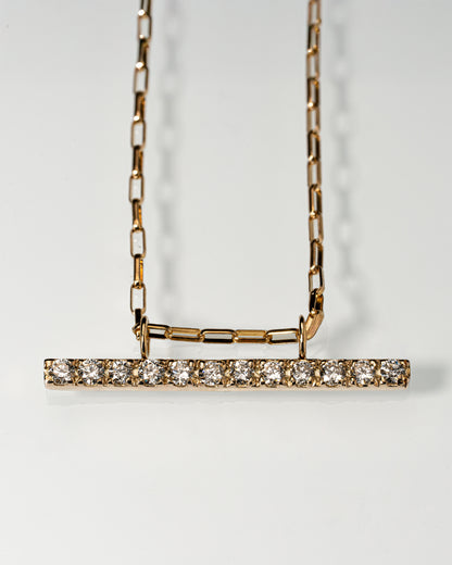 Ray Bar Horizontal Necklace - Radiant"2 Long【DIA】