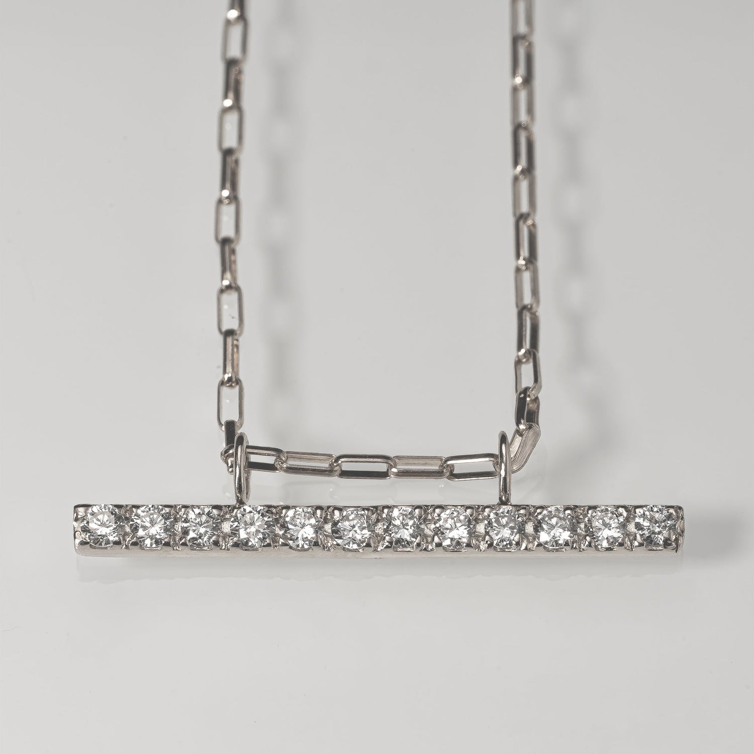 Ray Bar-Horizontal Necklace-Radiant"2 Long - YG/WG【DIA】