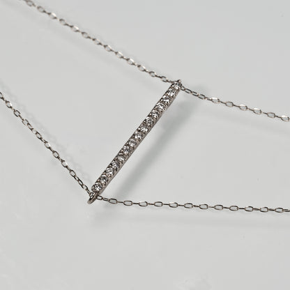 Ray Bar-2 Rail Necklace-Grace"1.5 Long YG/WG 【DIA】
