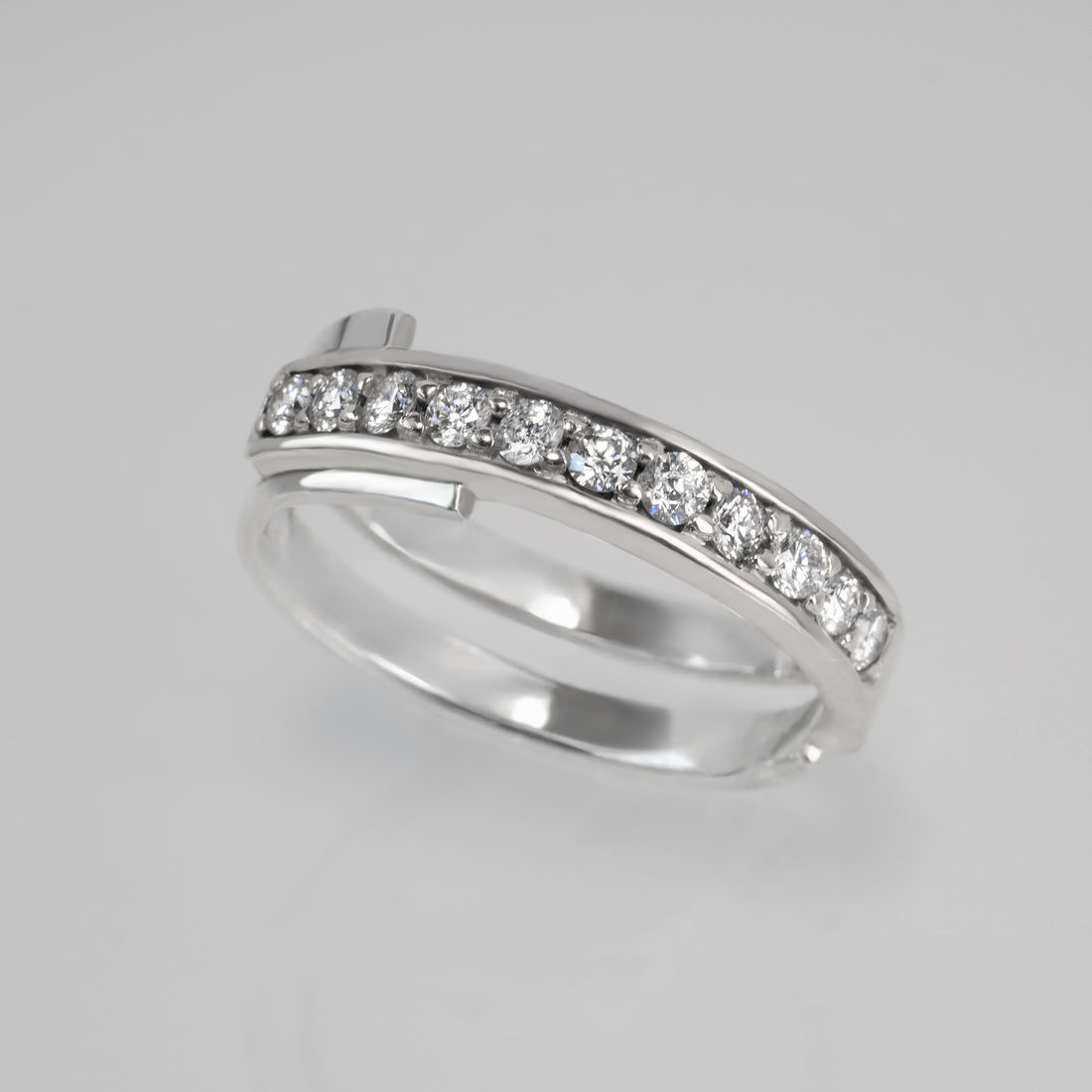 Layer-Half Eternity Ring - WG【DIA】