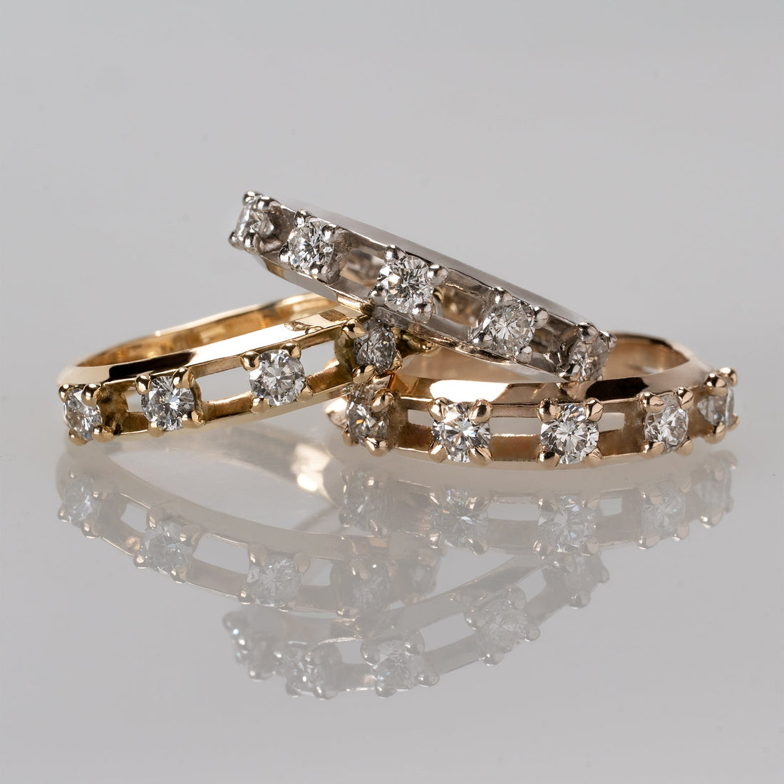 Crack-Half Eternity Ring ‐ YG/WG【LGD】